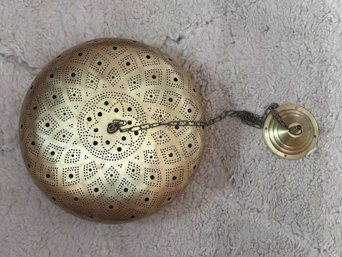 Moroccan Brass Pendant Light - Handcrafted Ceiling Fixture (PL 1068)